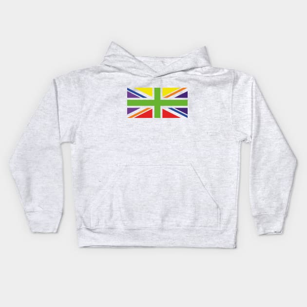 Union Jack Pride Flag Platinum Jubilee 2022 Kids Hoodie by TeeTime